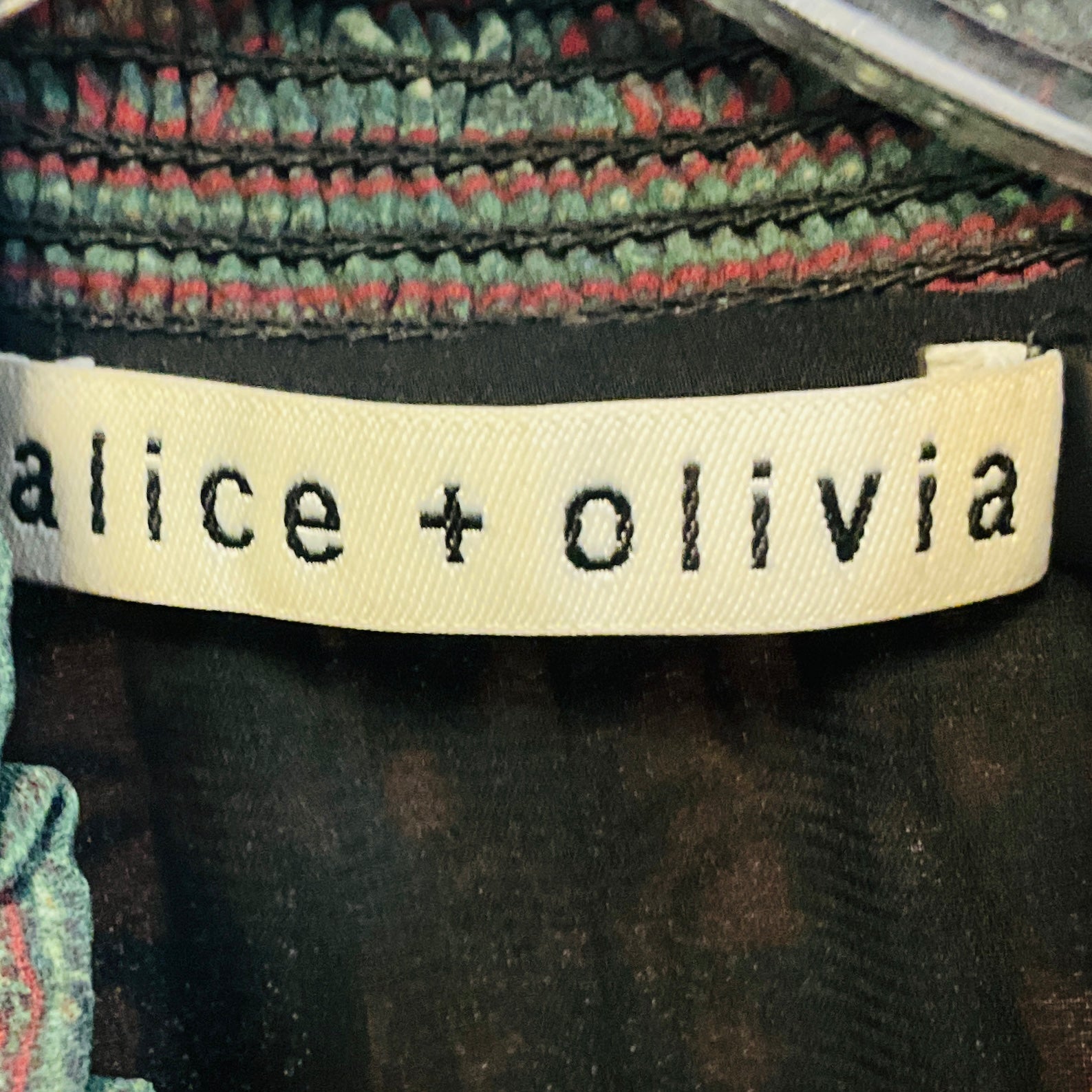 Alice + Olivia Red / Blue Multi Patchwork Mini Dress