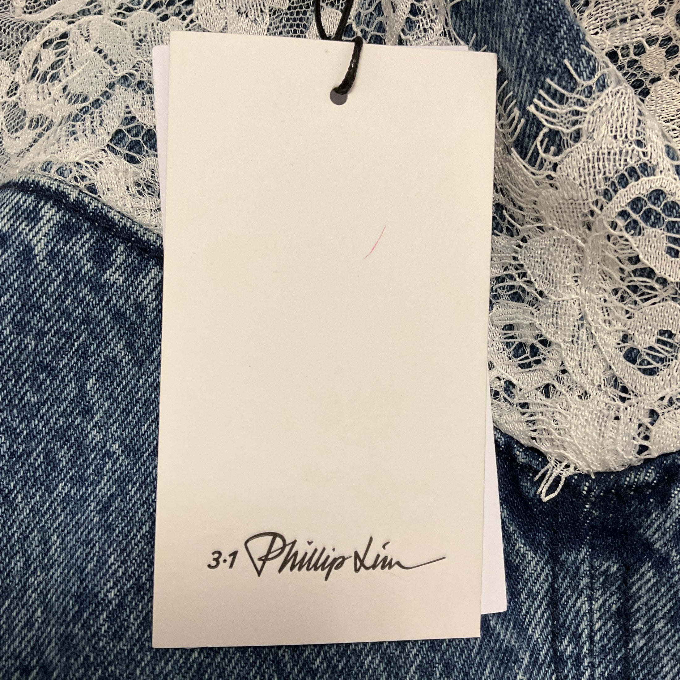3.1 Phillip Lim Blue Denim Slip Dress with Lace