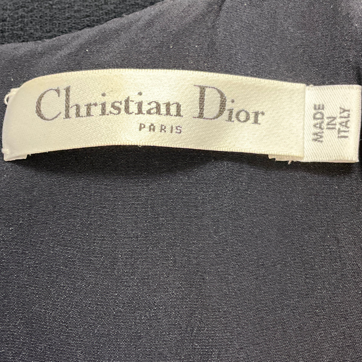 Christian Dior Navy Blue Wool Crepe Flared Dress
