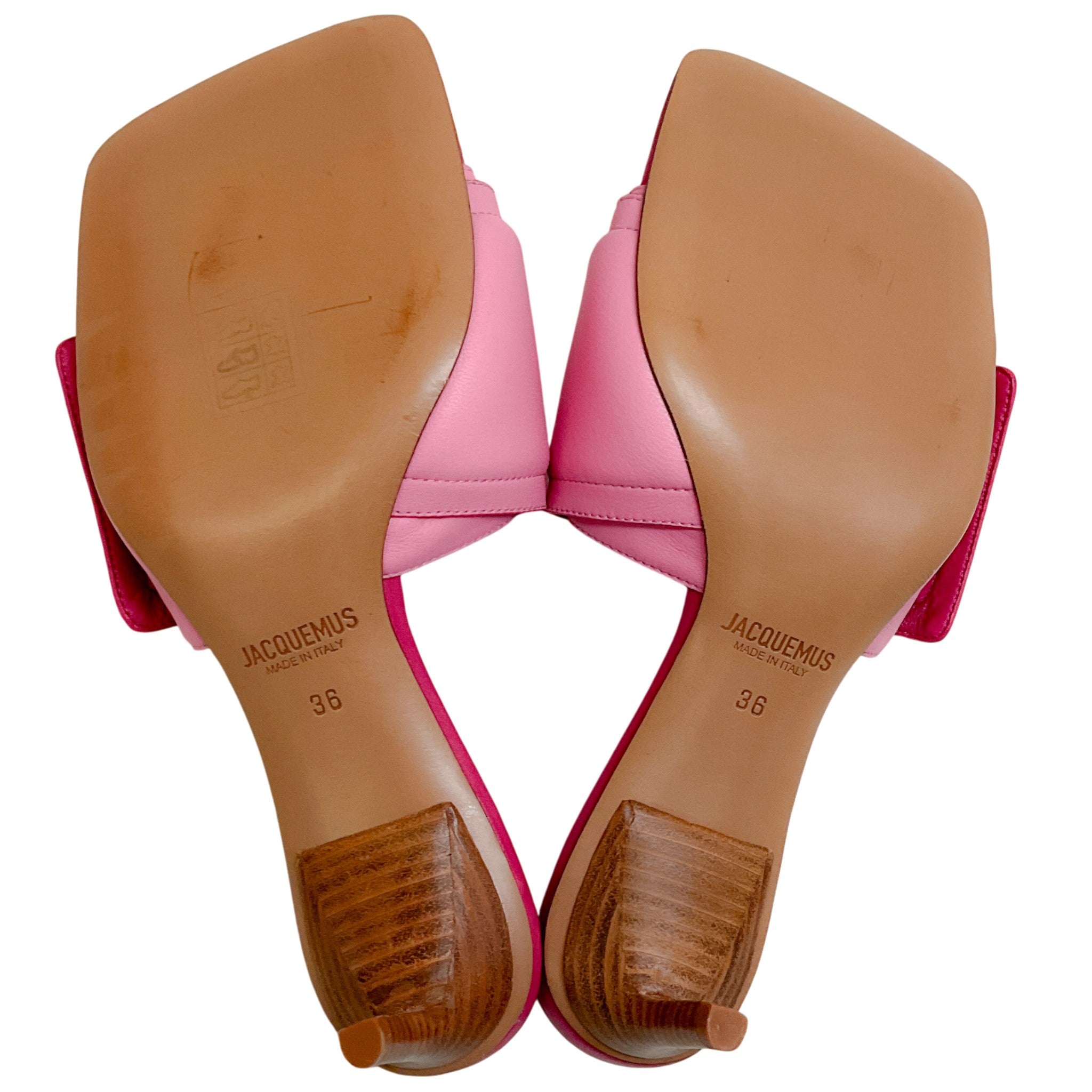 Jacquemus Pink Leather Piscine Heeled Sandals