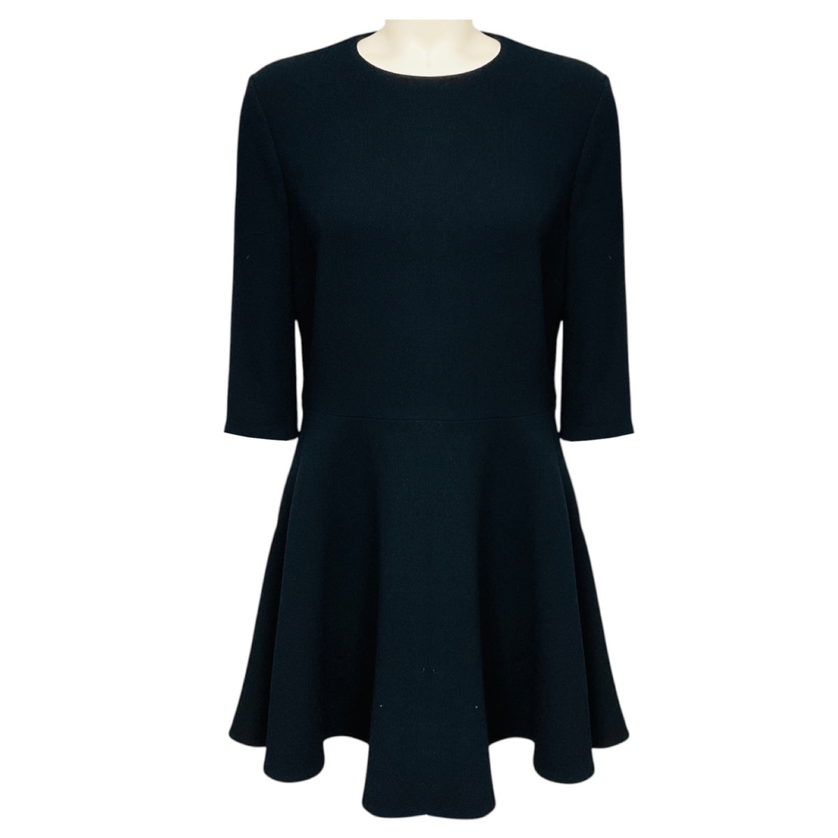 Christian Dior Navy Blue Wool Crepe Flared Dress