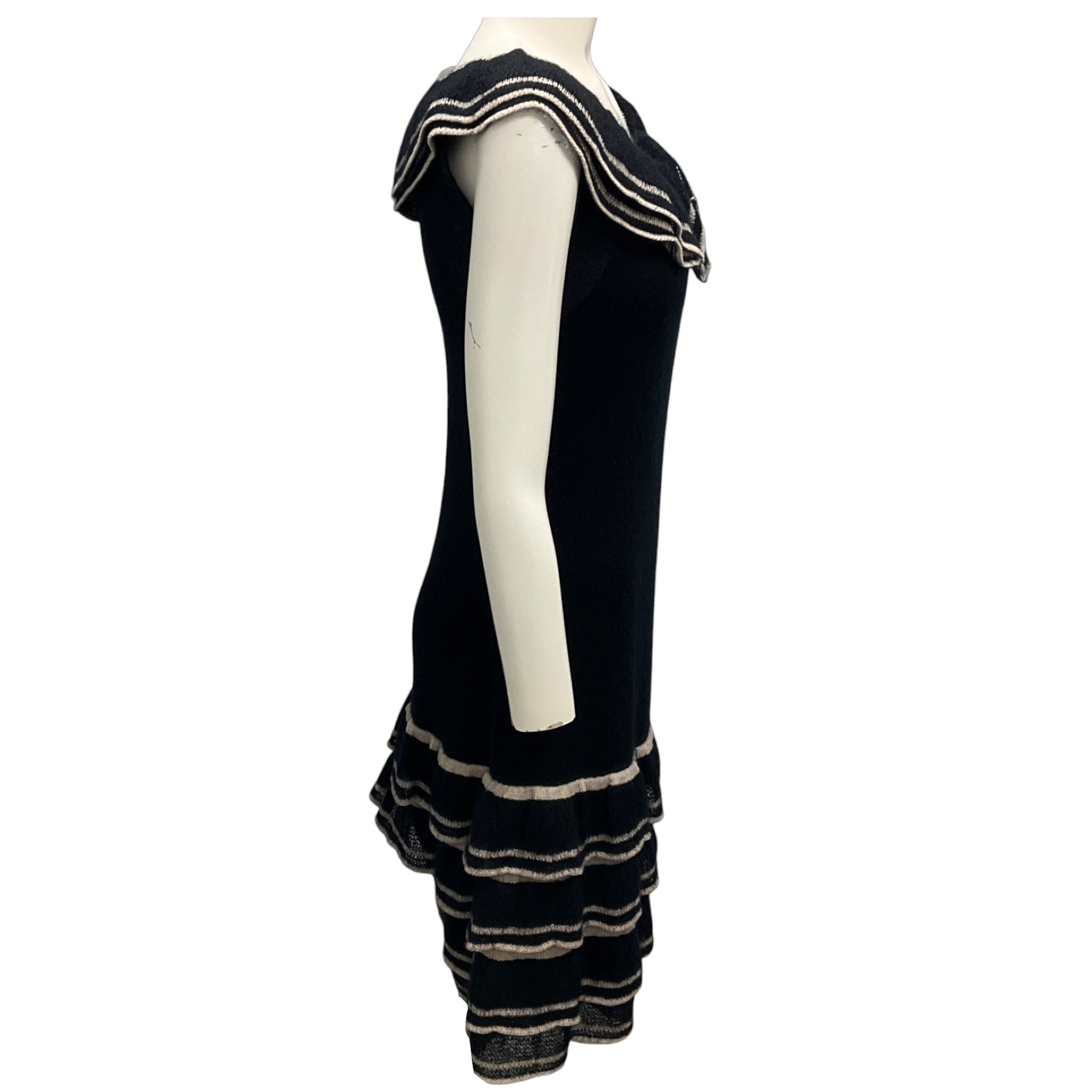 Philosphy di Alberta Ferretti Black / Beige Mohair Knit Dress