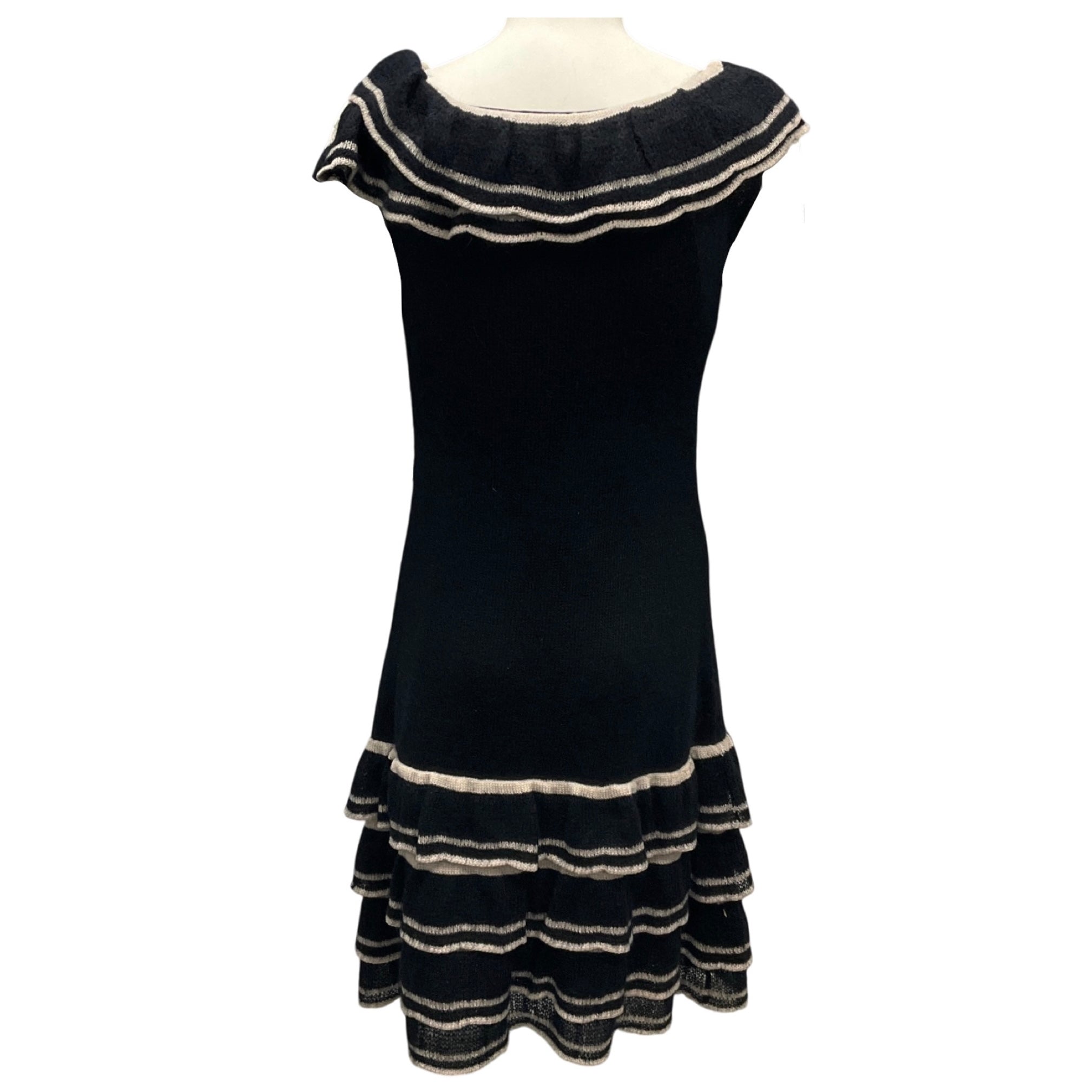 Philosphy di Alberta Ferretti Black / Beige Mohair Knit Dress