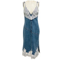 Load image into Gallery viewer, 3.1 Phillip Lim Blue Denim Slip Dress with Lace 
