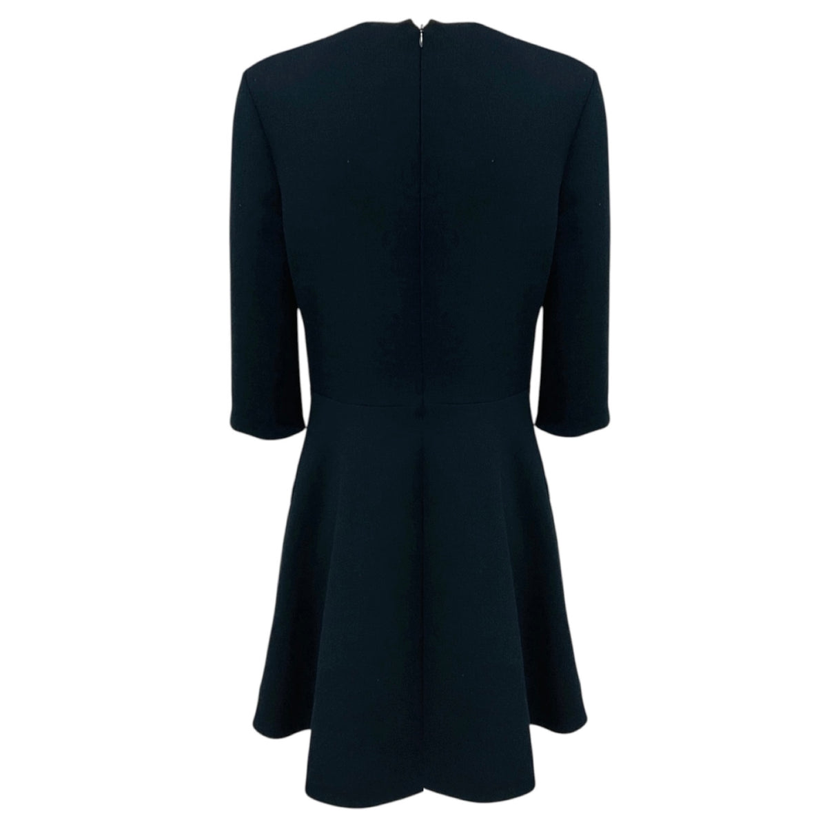 Christian Dior Navy Blue Wool Crepe Flared Dress