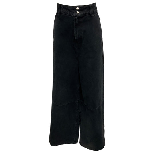 Khaite Black Isla High Rise Wide Leg Denim Jeans