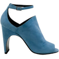 Load image into Gallery viewer, Pierre Hardy Blue Suede Caress Peep Toe Shooties with Ankle Strap
