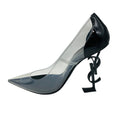Load image into Gallery viewer, Saint Laurent Black Nero / Transparent Patent Leather and PVC Opyum 110 Pumps with YSL Logo Heel
