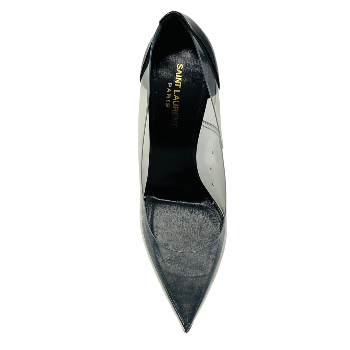 Saint Laurent Black Nero / Transparent Patent Leather and PVC Opyum 110 Pumps with YSL Logo Heel