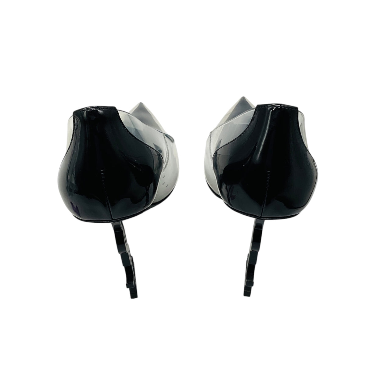 Saint Laurent Black Nero / Transparent Patent Leather and PVC Opyum 110 Pumps with YSL Logo Heel