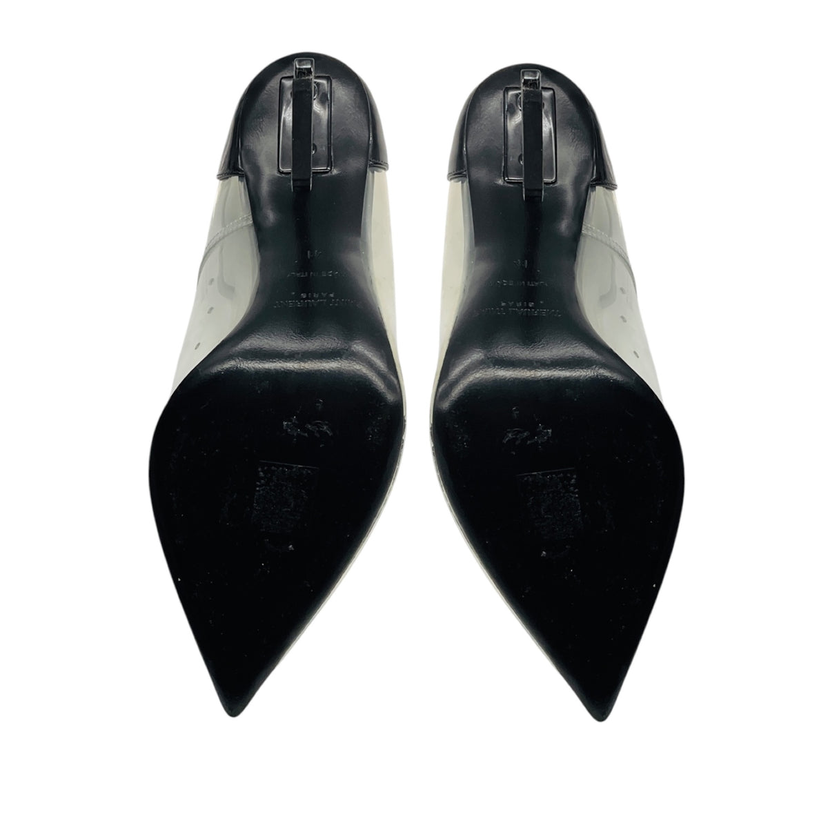 Saint Laurent Black Nero / Transparent Patent Leather and PVC Opyum 110 Pumps with YSL Logo Heel