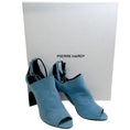 Load image into Gallery viewer, Pierre Hardy Blue Suede Caress Peep Toe Shooties with Ankle Strap
