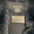 Load image into Gallery viewer, Sofia Cashmere Navy Blue Cashmere Cervinia Fur Trimmed Cape
