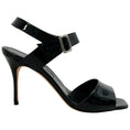 Load image into Gallery viewer, Manolo Blahnik Black Patent Leather Fairu Sandals
