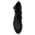Load image into Gallery viewer, Burberry Black / Archive Beige Check and Leather Flat Ankle Boot
