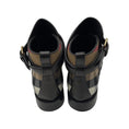 Load image into Gallery viewer, Burberry Black / Archive Beige Check and Leather Flat Ankle Boot
