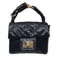 Load image into Gallery viewer, Chanel Navy Blue Quilted Patent Leather Anklet Ankle Monitor Mini Bag
