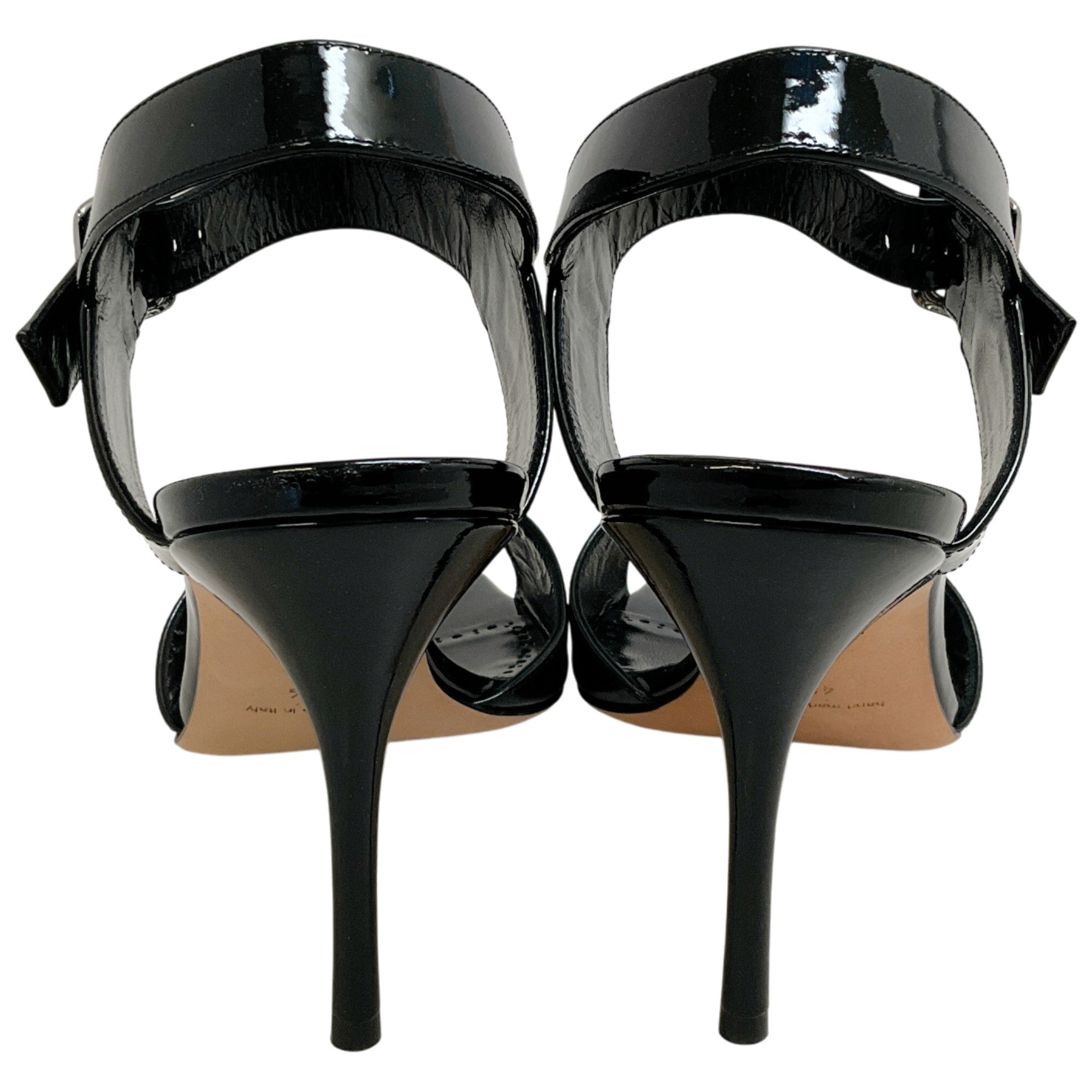 Manolo Blahnik Black Patent Leather Fairu Sandals