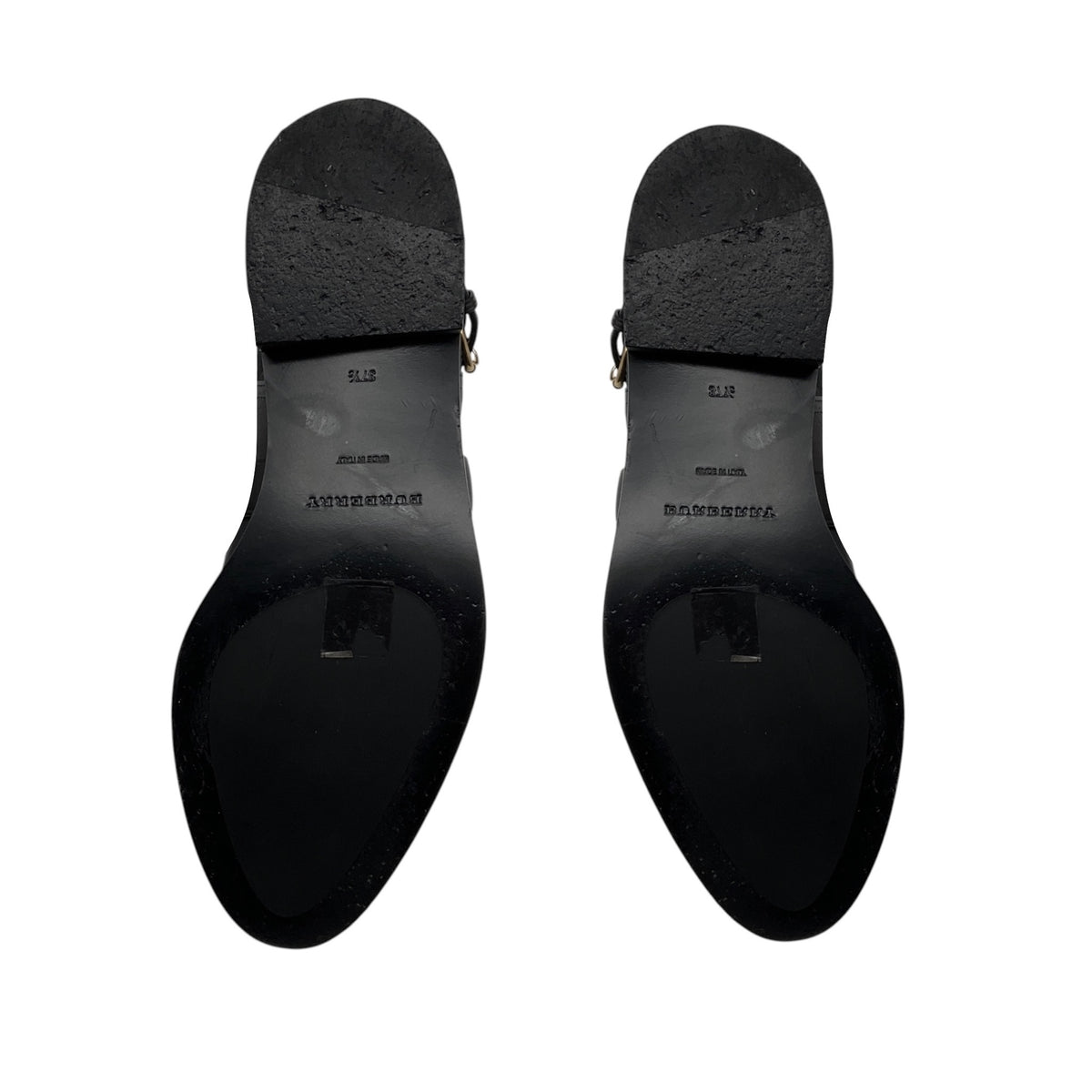Burberry Black / Archive Beige Check and Leather Flat Ankle Boot