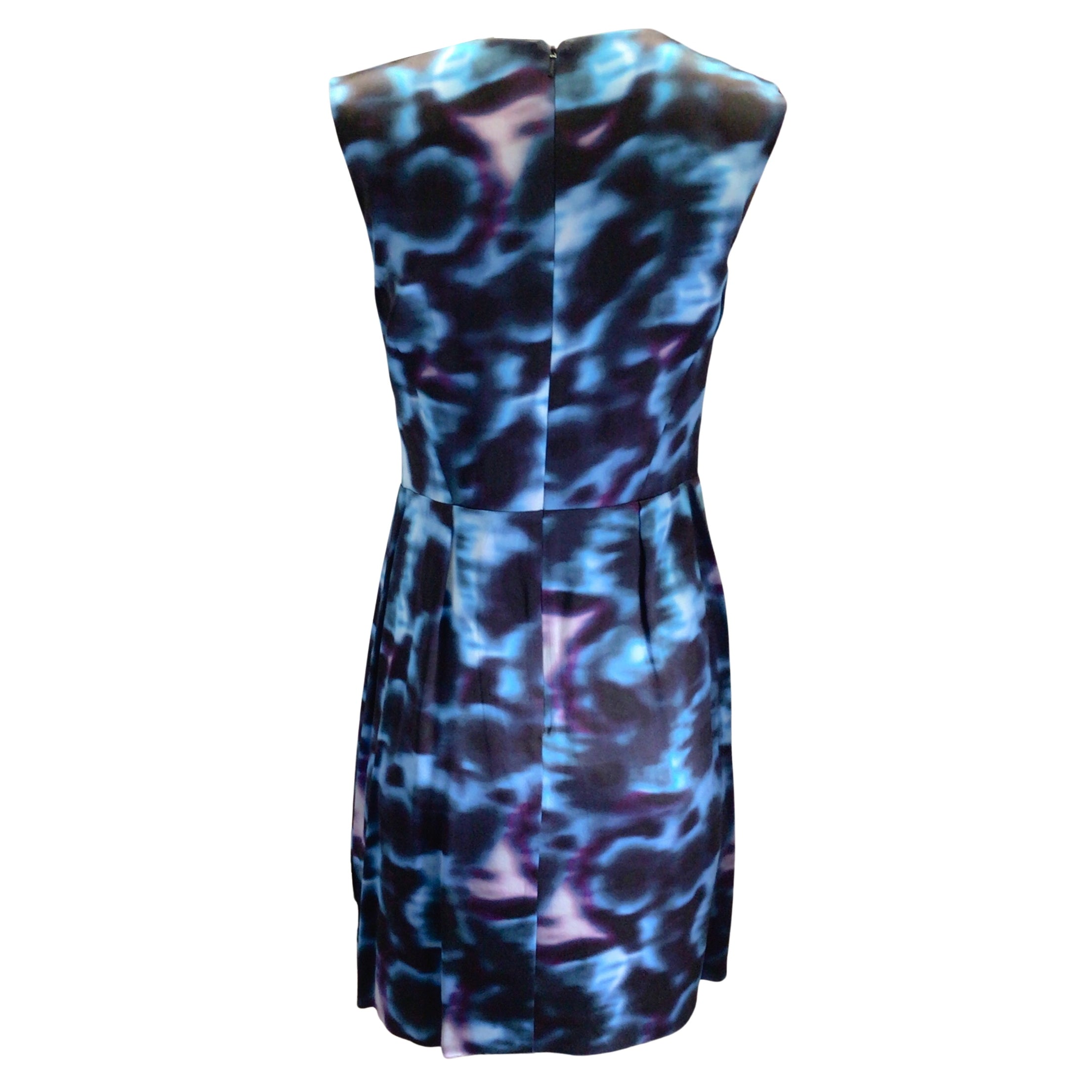 Erdem Blue / Purple Multi Sleeveless Silk Dress