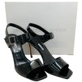 Load image into Gallery viewer, Manolo Blahnik Black Patent Leather Fairu Sandals
