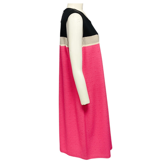 St. John Haute Pink Multi Tweed Scoop Neck Dress