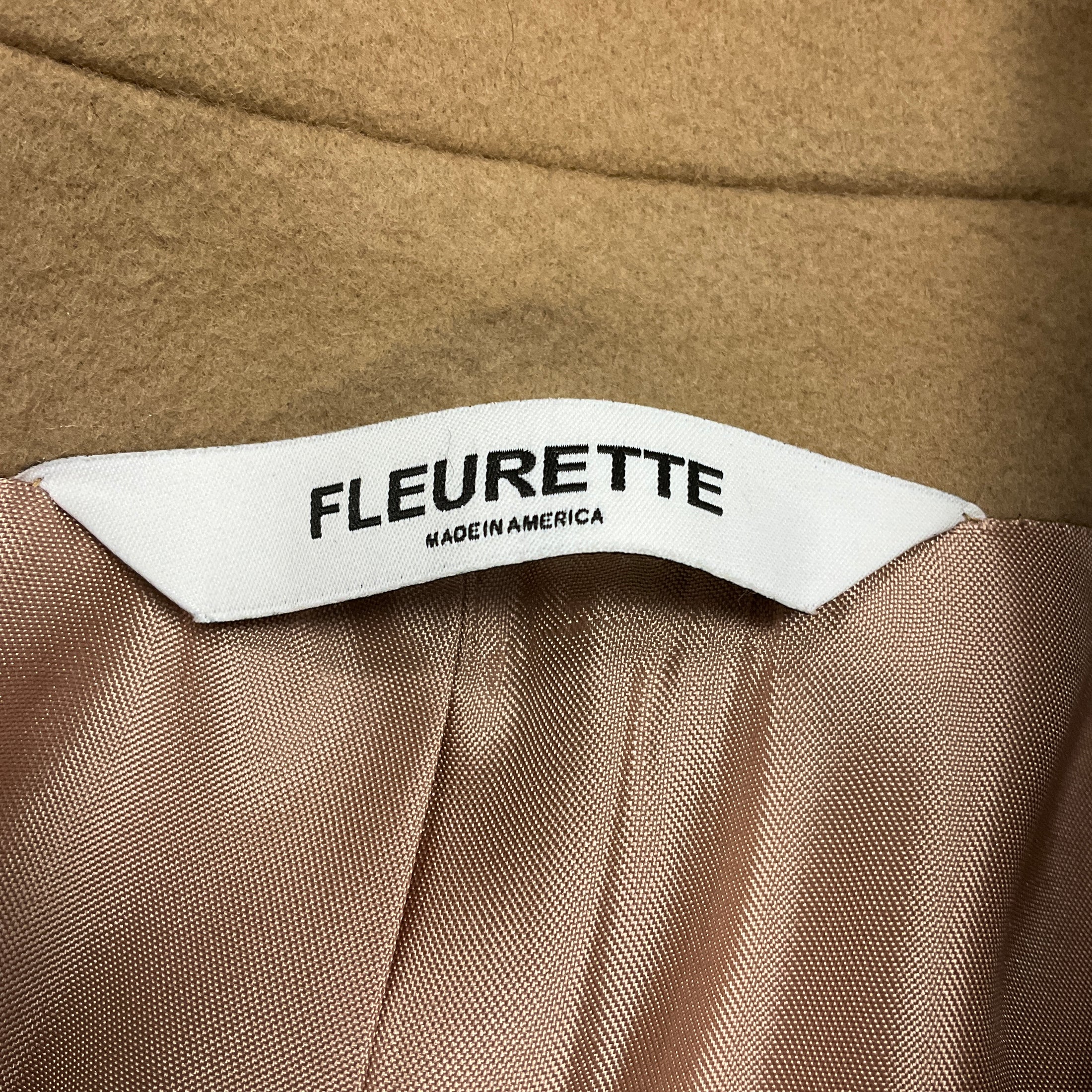 Fleurette Camel Button Front Wool Coat