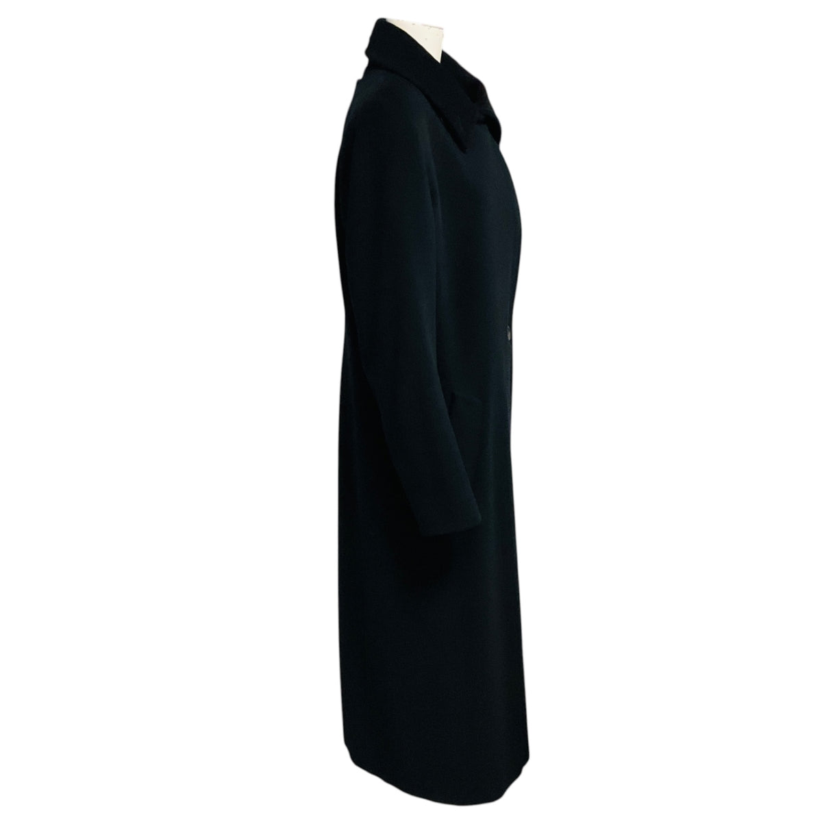 Max Mara Black Wool and Angora Long Coat