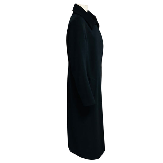 Max Mara Black Wool and Angora Long Coat