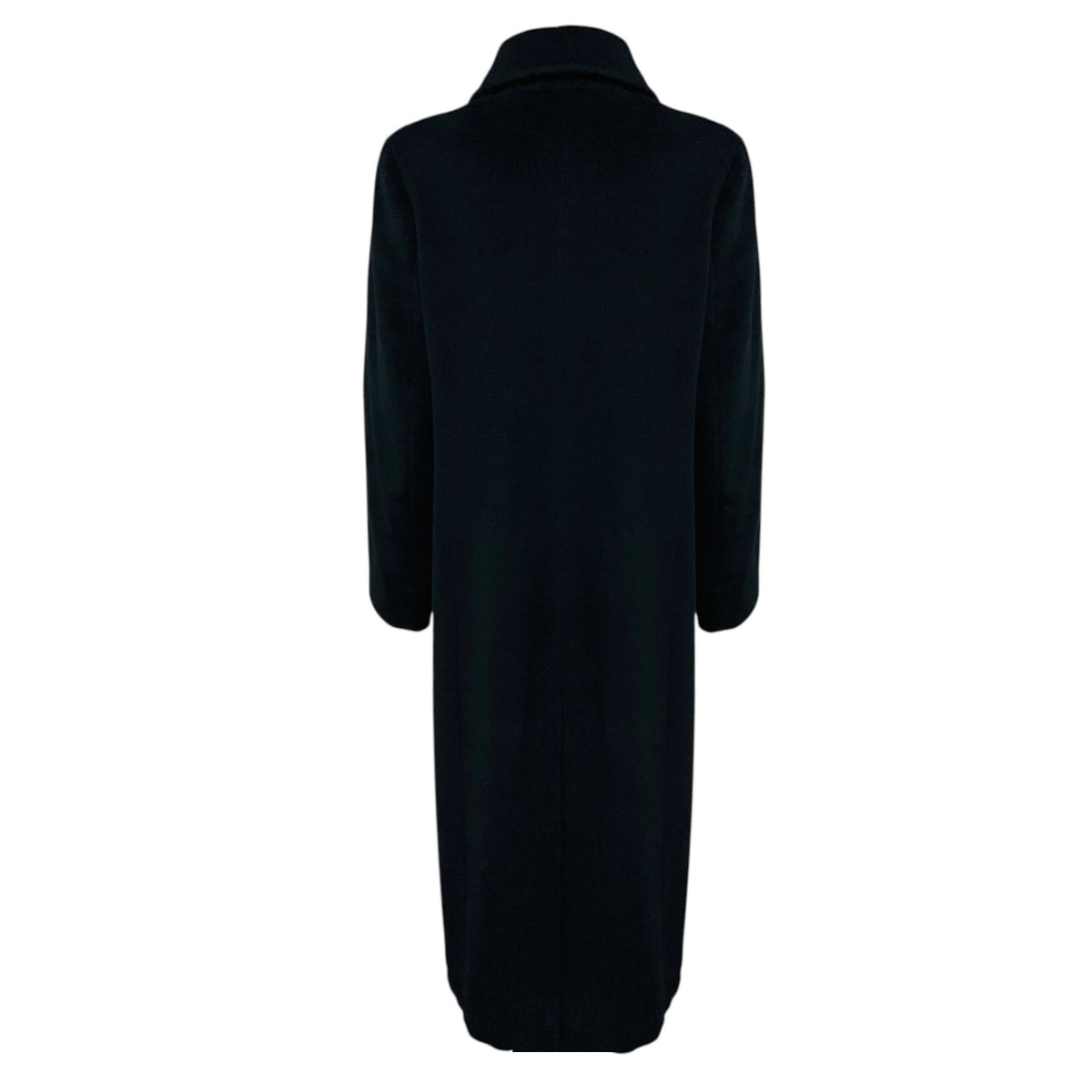 Max Mara Black Wool and Angora Long Coat