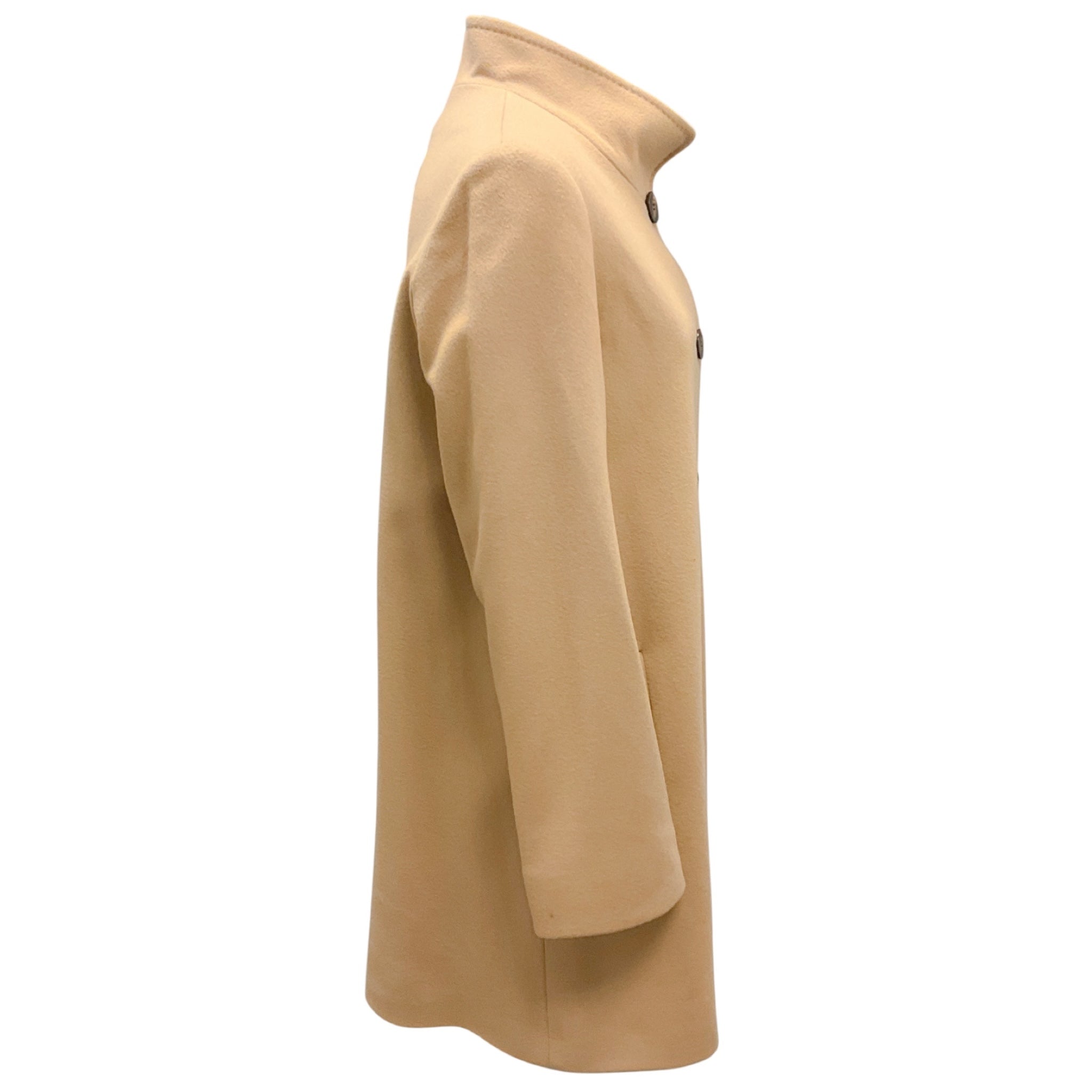 Fleurette Camel Button Front Wool Coat