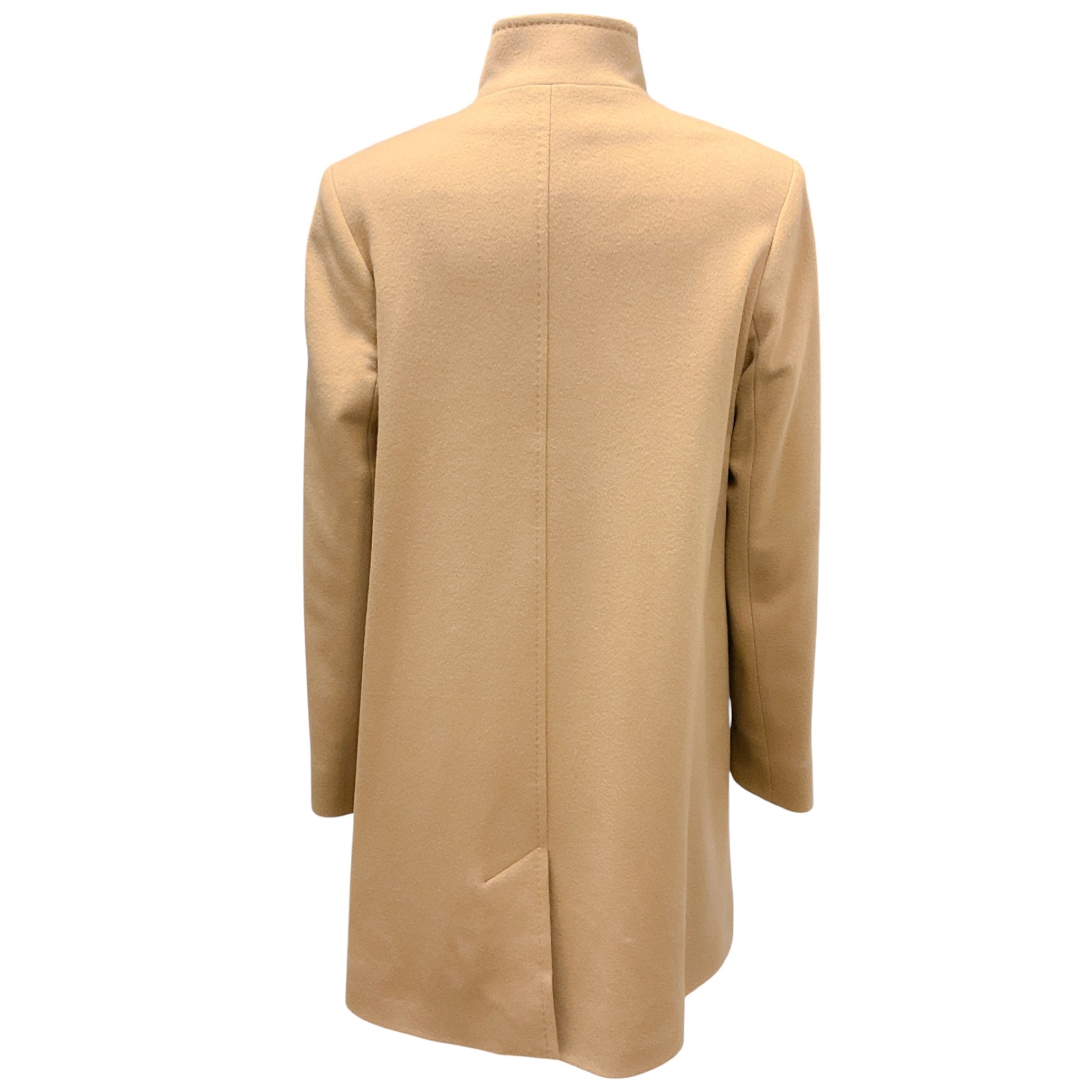 Fleurette Camel Button Front Wool Coat