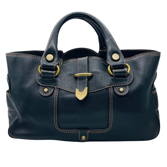 Celine Vintage Black Leather Tote Bag