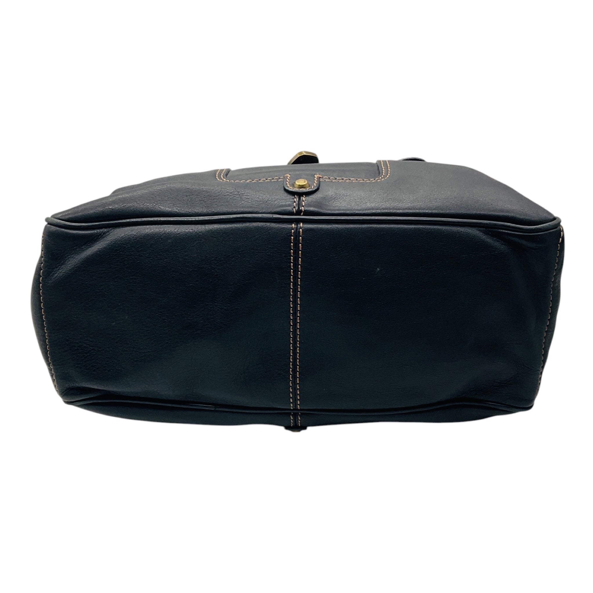 Celine Vintage Black Leather Tote Bag