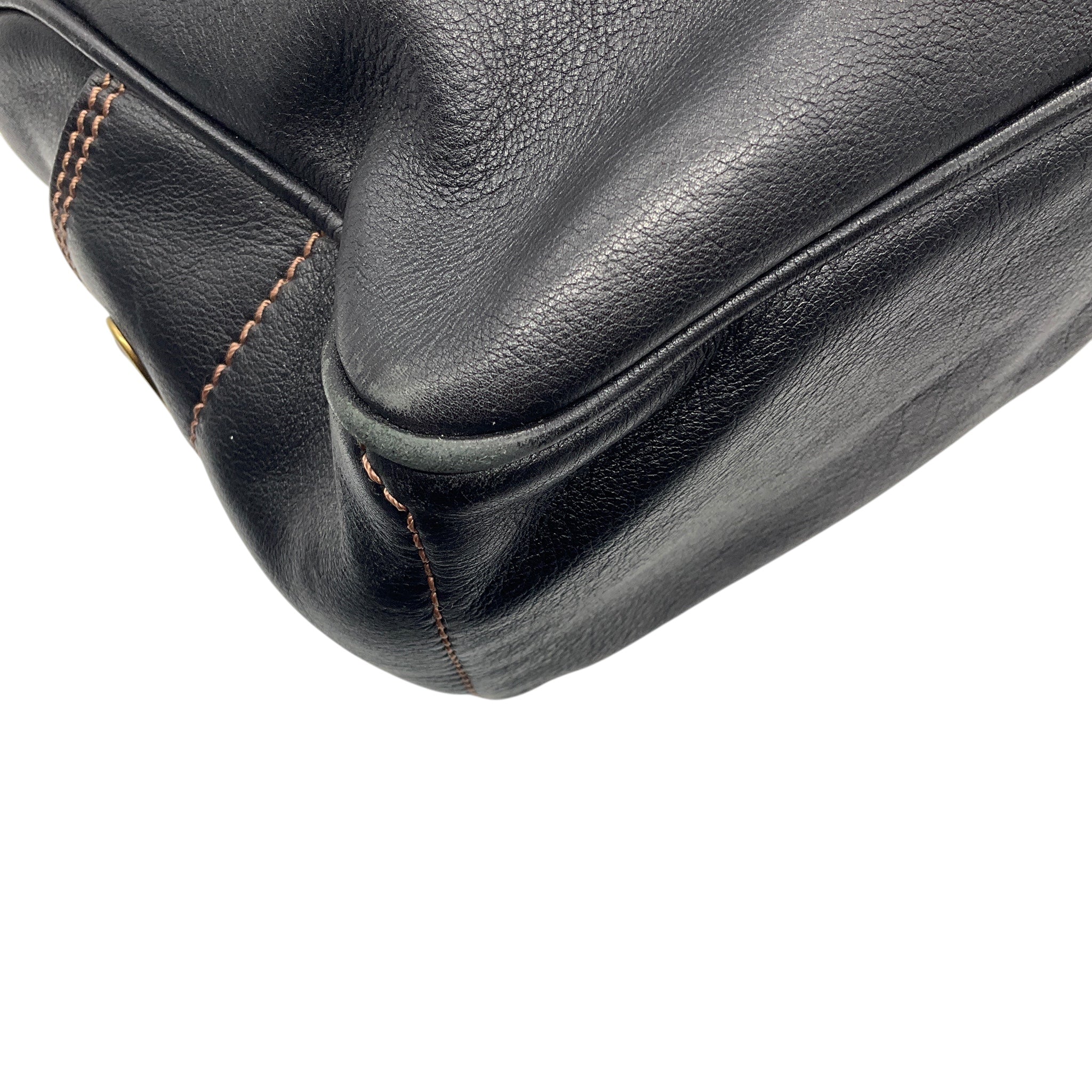 Celine Vintage Black Leather Tote Bag