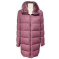 Load image into Gallery viewer, Amina Rubinacci Mauve Delia Quilted Zip Front Down Puffer Coat with Fur Collar
