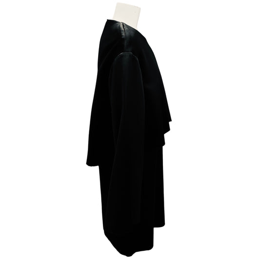 Ellery Black Two Way Crepe Distressed Satin Dress