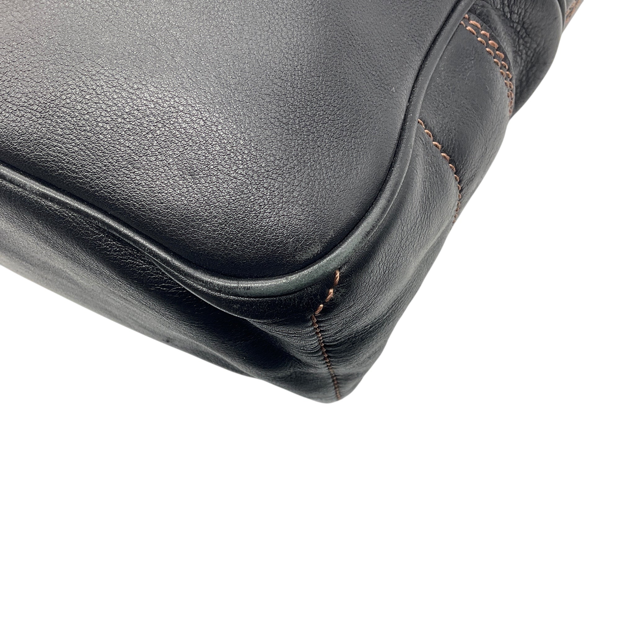 Celine Vintage Black Leather Tote Bag