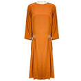 Load image into Gallery viewer, Arts & Science Burnt Orange Long Sleeved Satin Midi Dress
