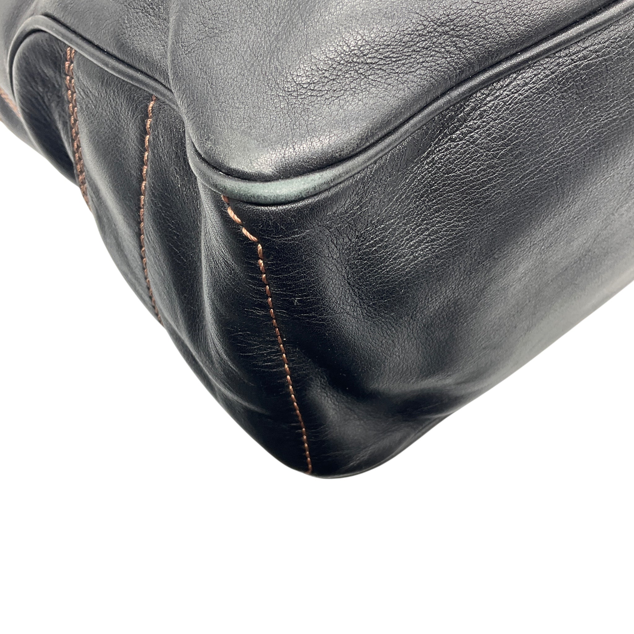 Celine Vintage Black Leather Tote Bag