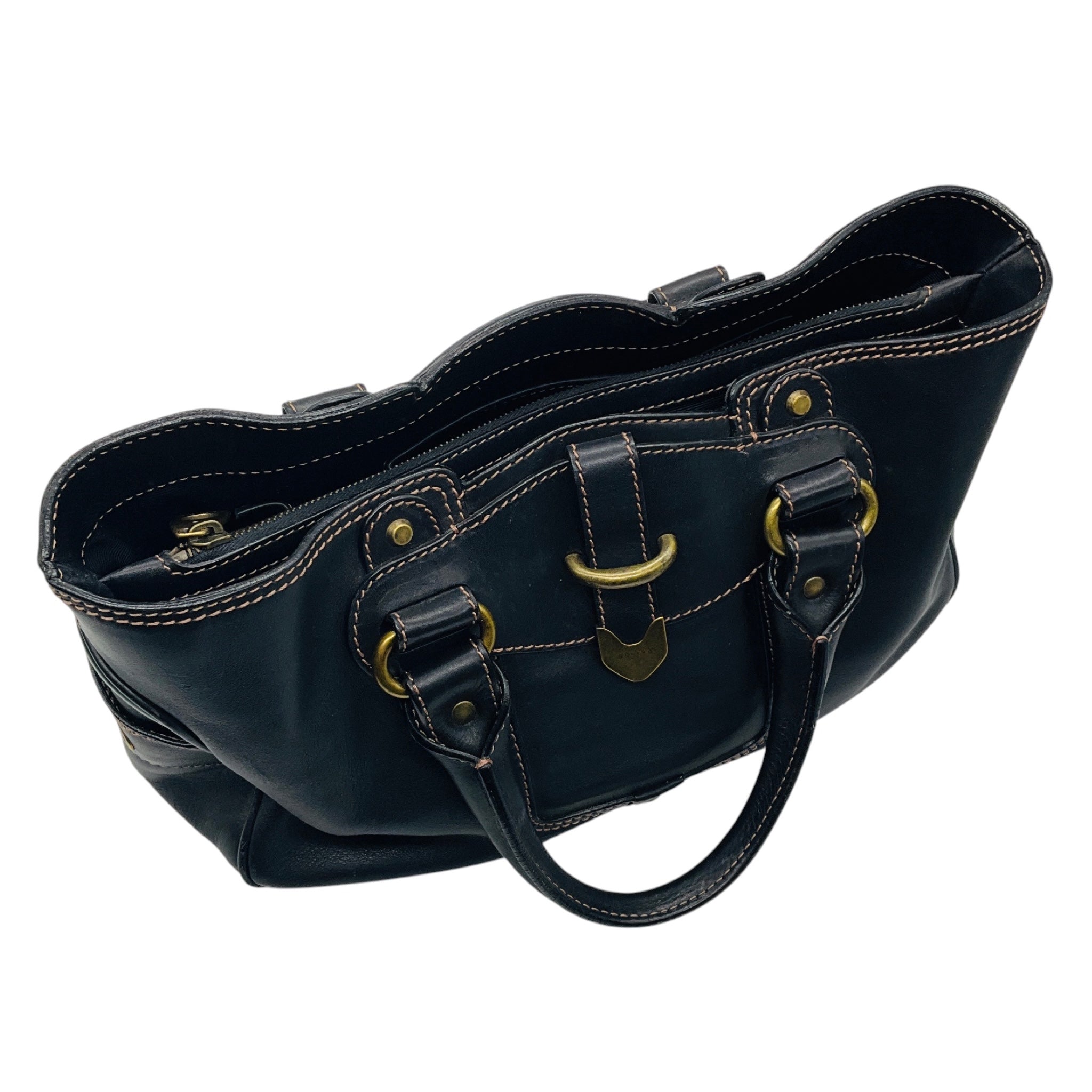 Celine Vintage Black Leather Tote Bag