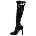 Load image into Gallery viewer, Saint Laurent Black Patent Leather Tall Rhinestone Buckle Boots
