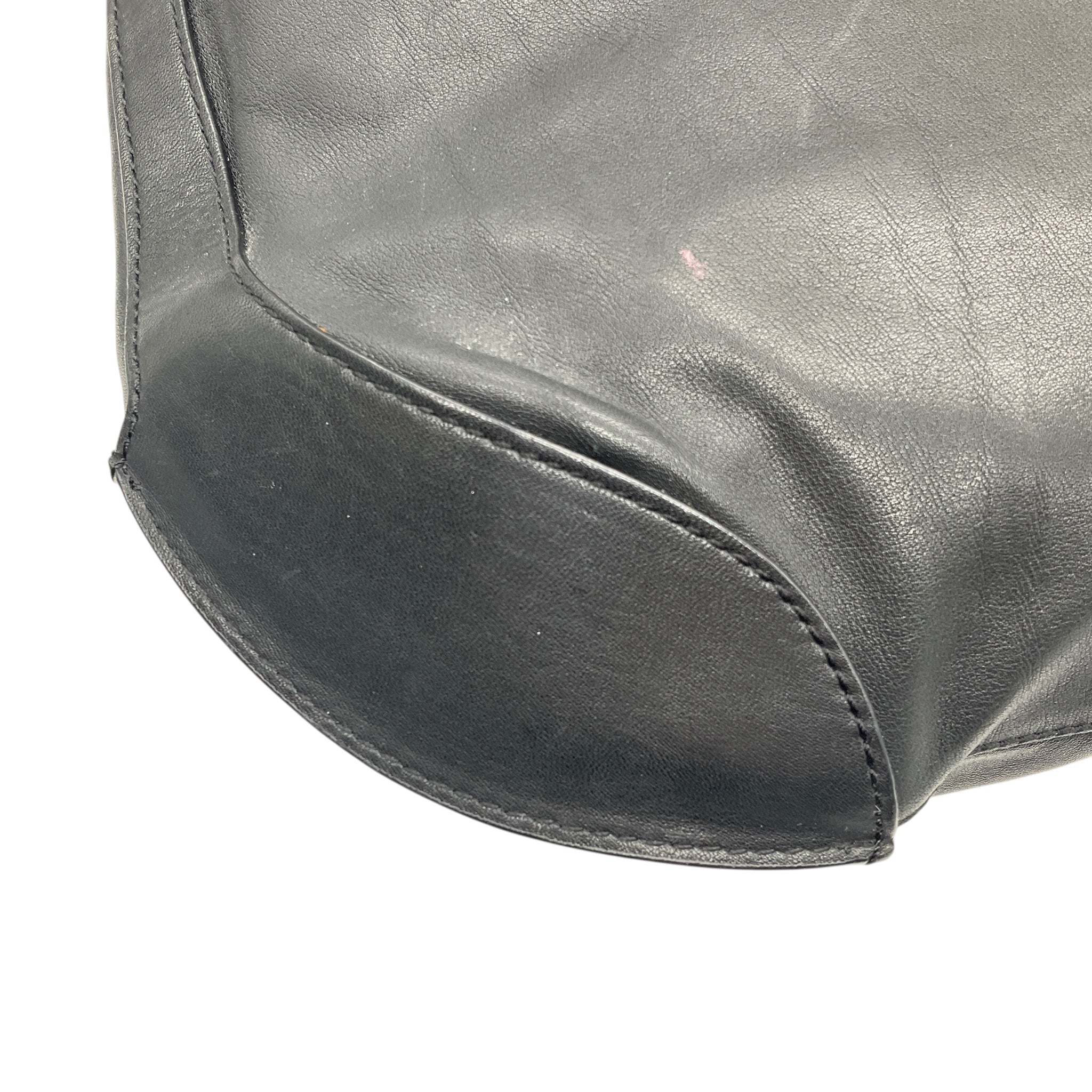 Fendi Vintage Black Leather Hobo Bag with Gold Hardware