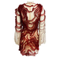 Load image into Gallery viewer, Jenny Packham Garnet Red / Nude Embellished Mesh Tulle Cocktail Dress
