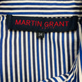 Load image into Gallery viewer, Martin Grant Blue / White Striped Button Front Cotton Midi Shirt Dress with Belt
