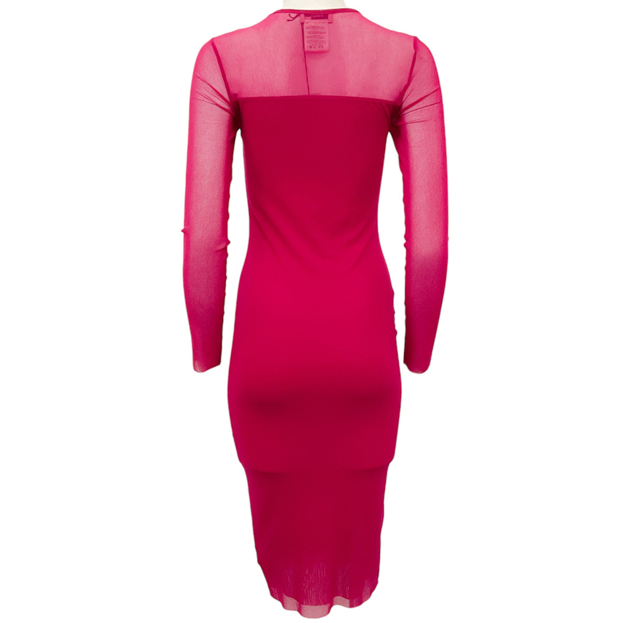 Fuzzi Magenta Long Sleeve Bodycon Dress