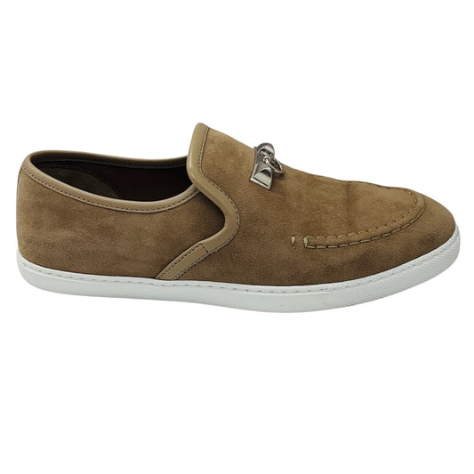 Hermes Beige Sable Mocassin Femme Jour Chevre Velours Nappa Loafers
