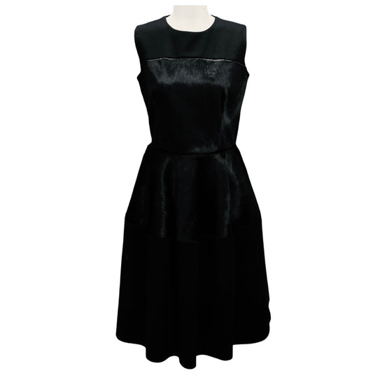 Miri Couture New York Black Sleeveless Calf Hair Cocktail Dress