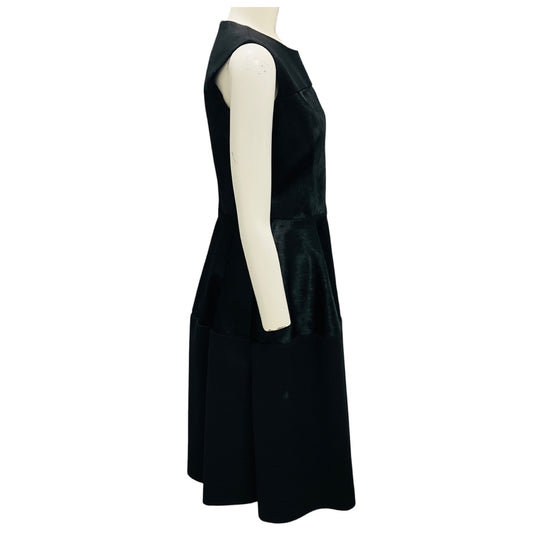 Miri Couture New York Black Sleeveless Calf Hair Cocktail Dress