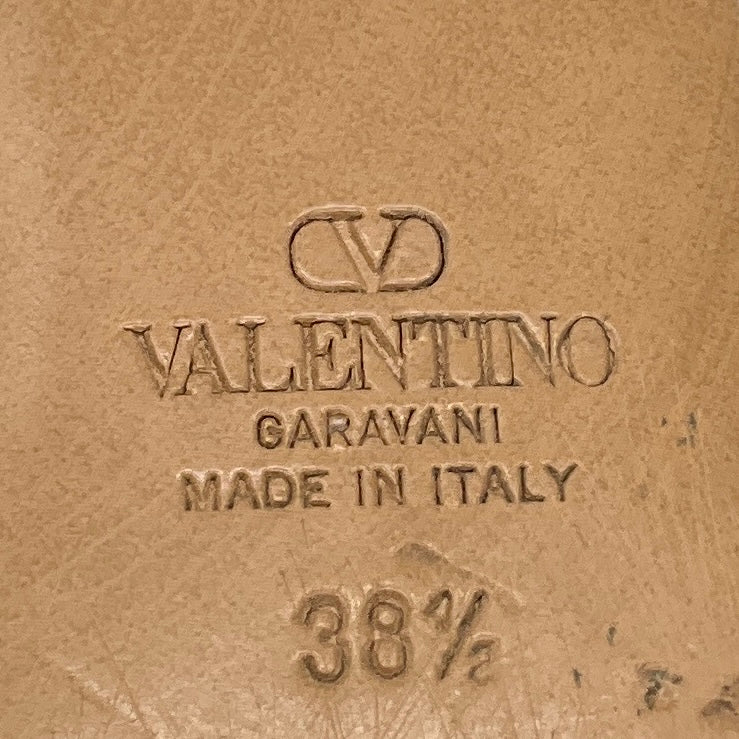 Valentino Black Patent Leather VLogo Slingback Flats